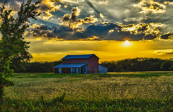 Texas Barn with Sunburst 2