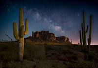 Milk Way over the Superstition Mountains AZ