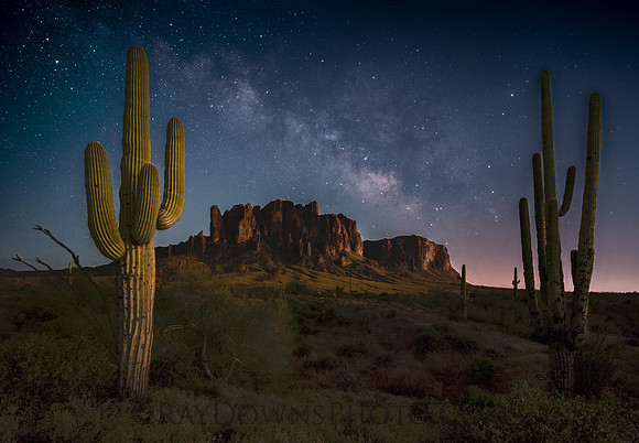 Milk Way over the Superstition Mountains AZ