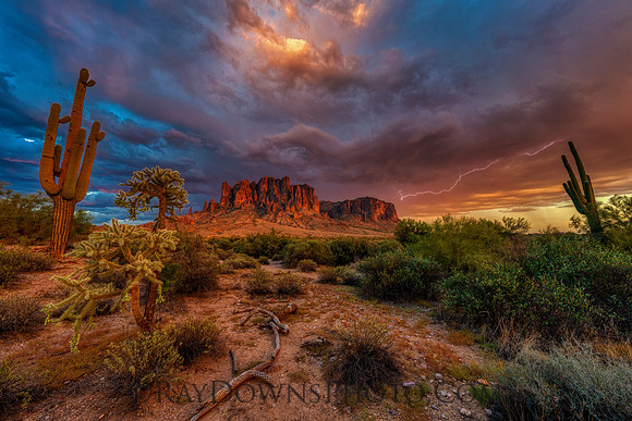 Lightning on the Superstition Mountains AZ