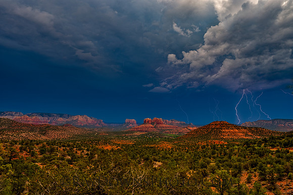 Sedona Cathedral Rock Lightning Monsoon Season 2025