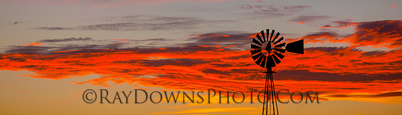 Windmill red sky