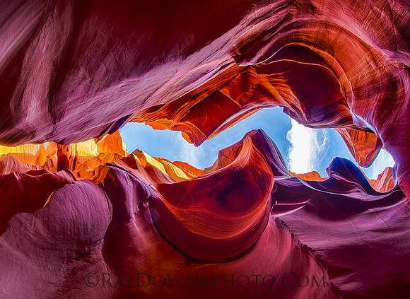 Lower Antelope Canyon with clouds